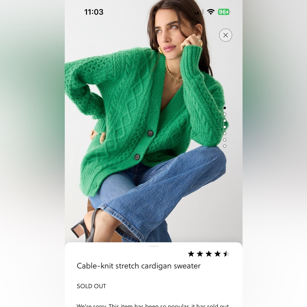 J.CREW Cable-knit Stretch Sweater